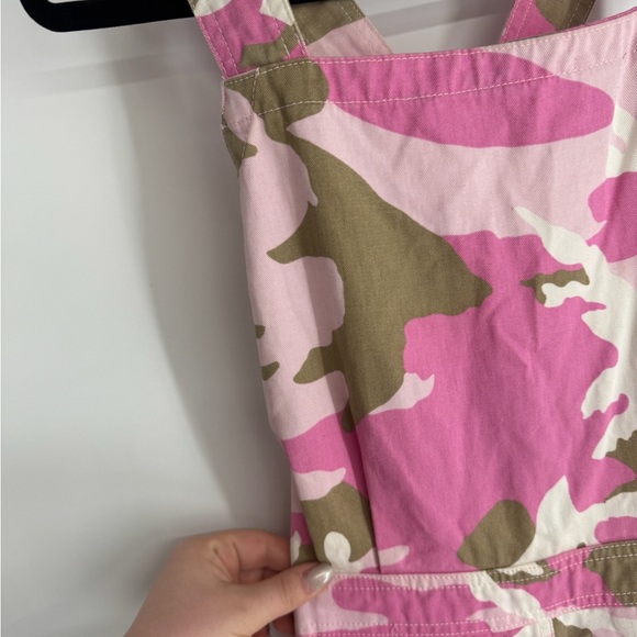 ME Melody Eshani Streetwear Y2K Pink and Green Camouflage Baggy Overalls - Picture 2 of 4